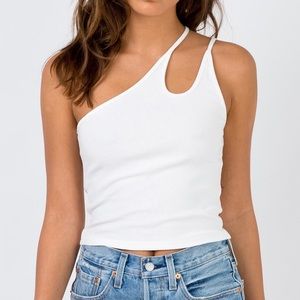 One Shoulder Princess Polly Ribbed Tank